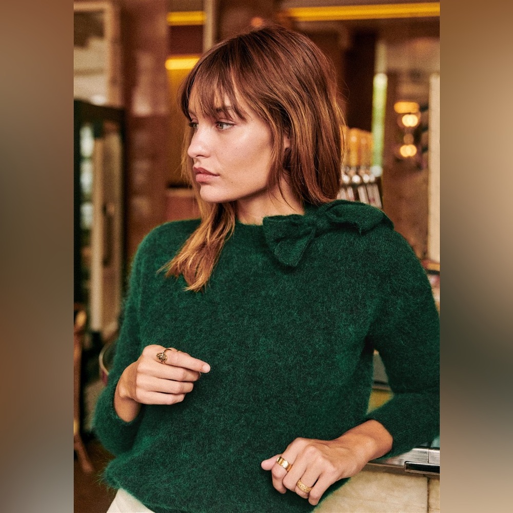 Sezane Zita Sweater, Emerald Green, Small (never worn)